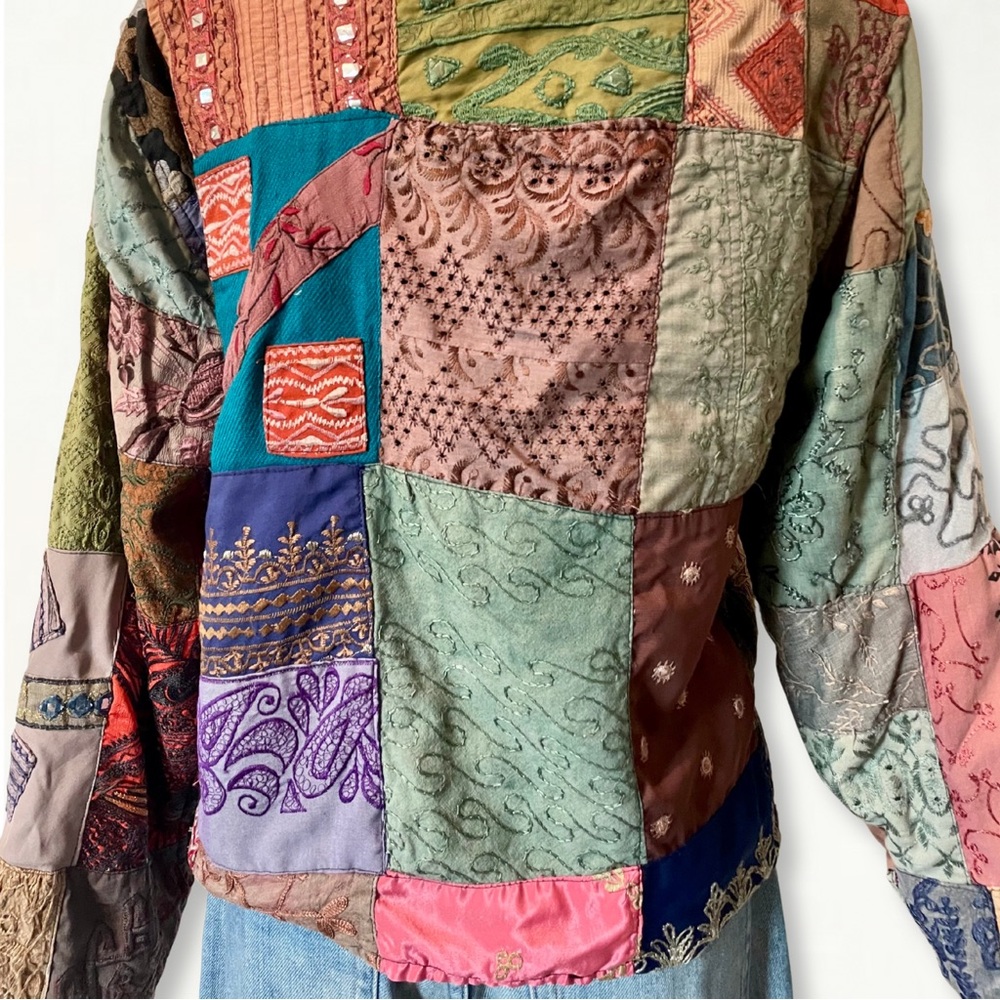 Colorful Quilted Patchwork Jacket Scared Threads … - image 7